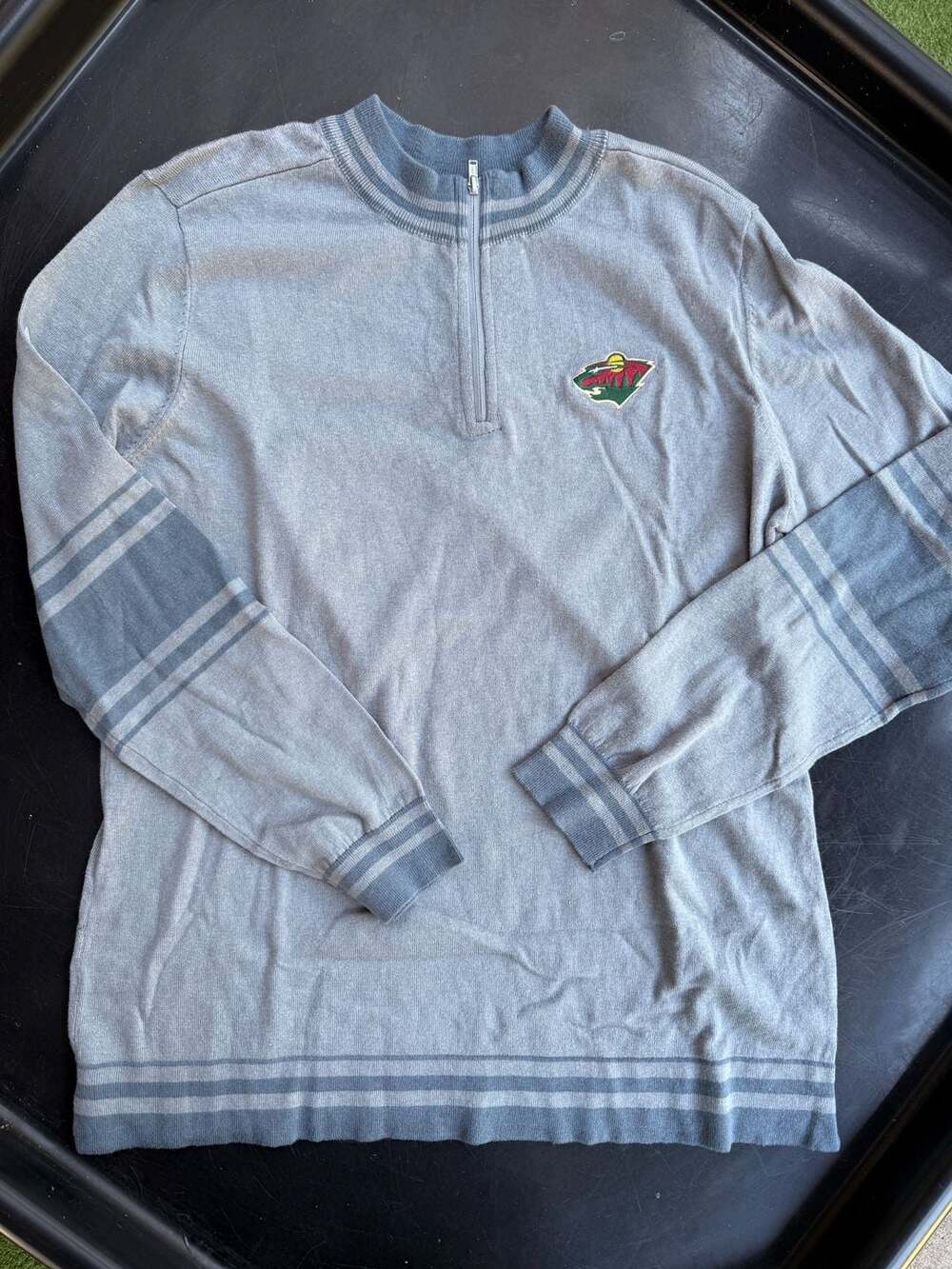Levelwear Minnesota Wild Campus Quarter-Zip Sweater Knit Pullover
